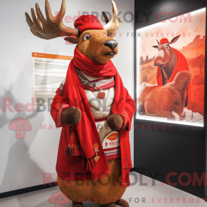 Red Elk-mascottekostuum...