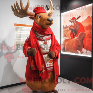 Red Elk-maskotkostyme kledd...