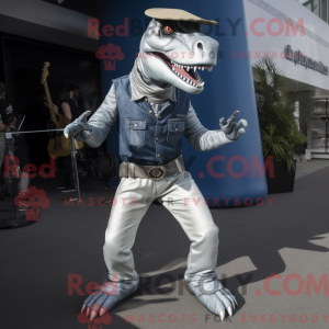 Sølv Tyrannosaurus maskot...