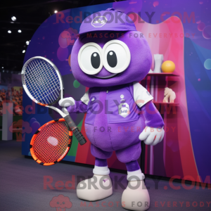 Purple Tennis Racket mascot...