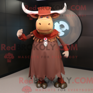 Rust Zebu mascot costume...