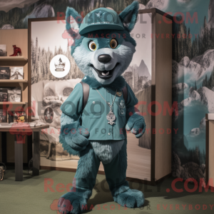 Postava maskota Teal Wolf...