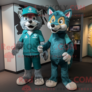 Teal Wolf Maskottchen...