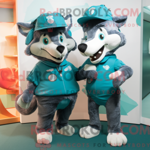 Postava maskota Teal Wolf...