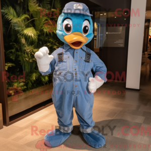 Blue Gosling mascot costume...