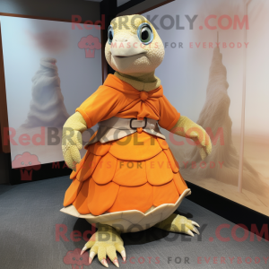 Orange Sea Turtle mascot...