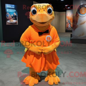 Orange Sea Turtle mascot...