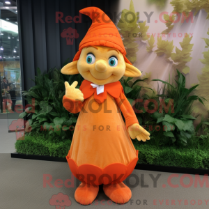 Orange Elf mascot costume...