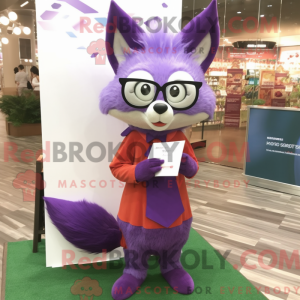 Purple Fox mascot costume...
