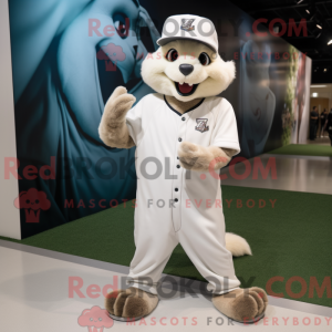 Hvid Chipmunk maskot...
