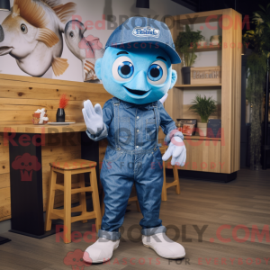 Blue Fish And Chips mascot...