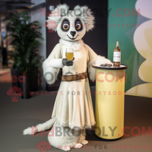 Creme Lemur maskot kostume...