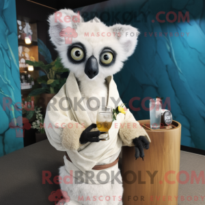 Crème Lemur mascottekostuum...