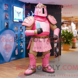 Pink Medieval Knight mascot...
