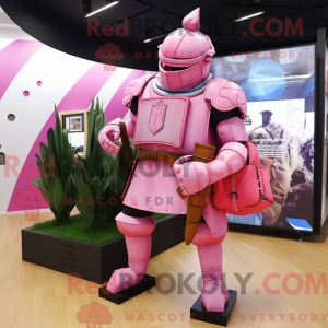 Pink Medieval Knight mascot...