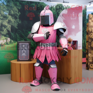 Pink Medieval Knight mascot...