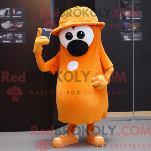 Orange Phone mascot costume...