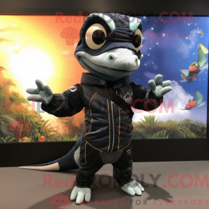 Black Geckos mascot costume...