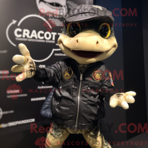 Black Geckos mascot costume...