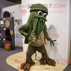 Olive Kraken maskot kostume...