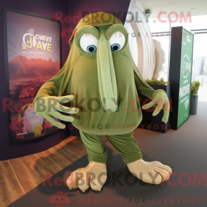 Olive Kraken mascot costume...