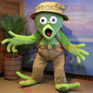 Olive Kraken mascot costume...