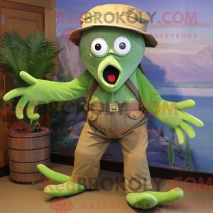 Olive Kraken maskot kostume...