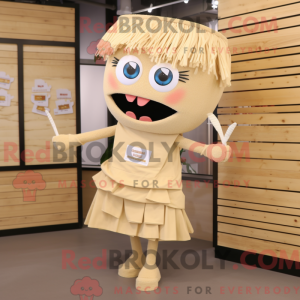 Beige Ramen mascot costume...