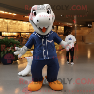 Navy Diplodocus mascot...