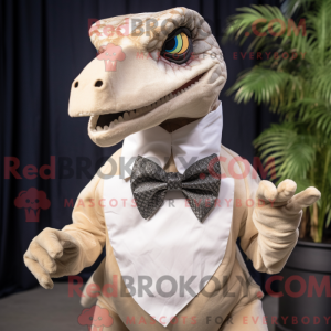 Beige Utahraptor mascot...