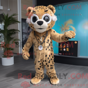 Tan Leopard mascot costume...