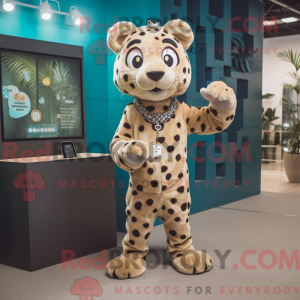 Tan Leopard mascot costume...