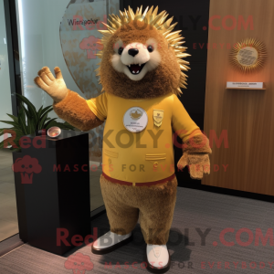 Gold Piggsvin maskot drakt...