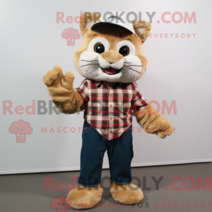 Beige Cat mascot costume...