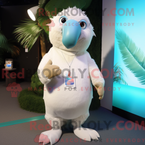Hvid Kiwi maskot kostume...
