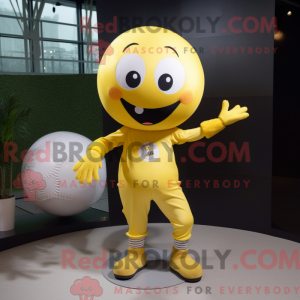 Yellow Baseball Ball mascot...