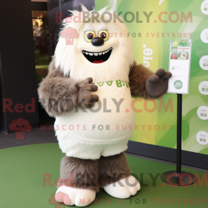 Olive Yeti mascot costume...