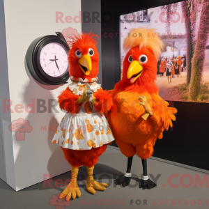 Orange Rooster mascot...