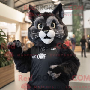 Sort Bobcat maskot kostume...