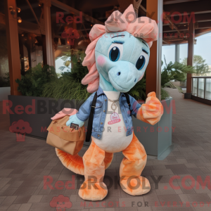 Peach Sea Horse maskot...