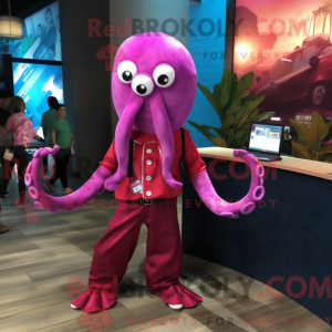 Magenta Kraken Maskottchen...