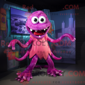 Magenta Kraken Maskottchen...