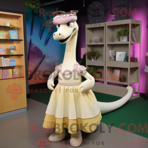 Cream Brachiosaurus mascot...
