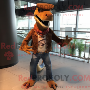 Brown Allosaurus mascot...