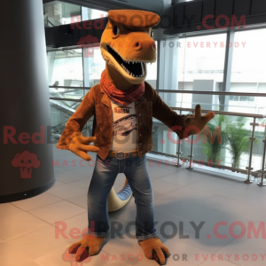 Brun Allosaurus maskot...