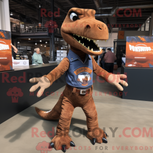 Brown Allosaurus mascot...