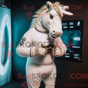 Bílá postava maskota Quagga...