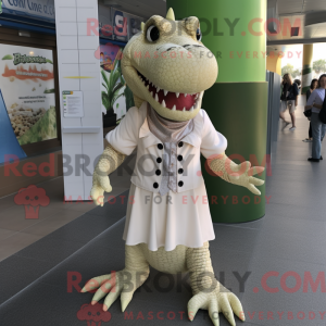Beige Crocodile mascot...