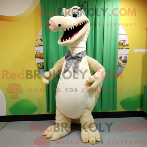 Beige krokodille maskot...