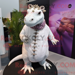 Hvid Ankylosaurus maskot...